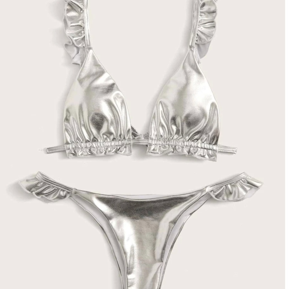 SOLD NWT Silver Swim Suit